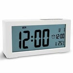 Jcobay Alarm Clocks Bedside Non Ticking, Battery Operated Digital Clock Large D