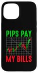 Coque pour iPhone 15 Funny Trading Trader Humour Pips Pay My Bills