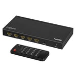 LogiLink HD0053 Commutateur HDMI 4 Ports, 4 entrées/1 Sortie (4X vidéo vers 1 TV) avec Multiviewer (4X vidéo simultanément), UHD 4K/30 Hz, Scaler