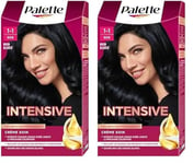 Schwarzkopf Palette, Coloration Permanente Cheveux, Crème Soin, Couvre 100 pour cent des Cheveux Blancs, Tenue 8 semaines, Noir Bleuté 909, 1 Unité (Lot de 2)