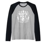 Funny North Pole Book Club Hot Cocoa Bookworm Christmas Xmas Raglan Baseball Tee