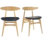 Chaises scandinaves en bois clair et noir (lot de 2) WALFORD