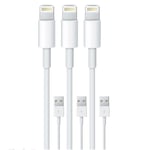 3-pack 2 m / Lightning laddkabel iPhone 13/12/11/ Xs/Max/X/8/7/6/5