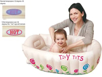 TINY TOTS INFLATABLE BABY BATH TUB PORTABLE TRAVEL BATH HEAT SENSOR PHTHALATE FR