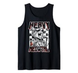 Heavy Meowtal Cat Funny Metal Music Band Singer Musician Tank Top