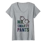 Womens Sarcastic Little MR SMARTY PANTS Educational University I V-Neck T-Shirt