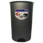 Addis Round Bin Base, Plastic, Metallic Grey, 50 Litre