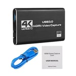 4K Video Capture Card 1080P 60 Fps Hd-Kamera, Joka Tallentaa Hdmi-Usb 3.0 Pc:N Suoratoiston Grabber-Tallennin