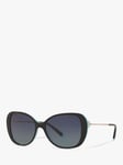 Tiffany & Co TF4156 Women's  Polarised Cat's Eye Sunglasses, Black/Blue Gradient