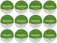 12 x VASELINE LIP THERAPY PETROLEUM JELLY ALOE VERA GREEN TIN 20g