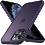 Anqrp Designed for iPhone 11 Pro Max Square Case, [Military Shockproof] Super Soft Silicone Slim Translucent Matte Protective Phone Cover, Compatible with iPhone 11 Pro Max 6.5", Deep Purple