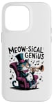 Coque pour iPhone 14 Pro Max Design de musicien amateur de chats Meowsical Genius