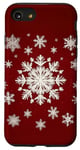 iPhone SE (2020) / 7 / 8 Christmas Snowflakes Holiday Xmas Season White Red Case