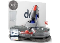 Dripl Tête de Vadrouille Electrique pour Dyson V12 Aspirateur avec Réservoir d'eau Amovible, 6 Vadrouille Lavable + 1 réservoir de Remplissage (V12)