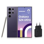 SAMSUNG GALAXY S24 Ultra, Smartphone Android 5G, 512 Go, Chargeur secteur rapide 25W inclus [Exclusivité Amazon], Smartphone déverrouillé, Violet, Version FR