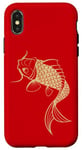 Coque pour iPhone X/XS Or Chinois Carpe Asiatique Japonais Koi Poisson Golden Koi