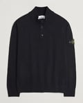 Stone Island Knitted Geelong Wool Half Button Zip Black