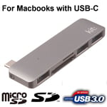 Kit USB Type-C to SD, Micro SD + 3 x USB - Multiport Adaptor for Apple MacBooks