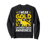 I Wear Gold for Childhood Cancer Awareness Dino Design Sweatshirt