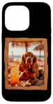 Coque pour iPhone 14 Pro Max Vibes de plage pour chien avec cocktail et détente