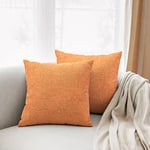 All Smiles Lot de 2 Housses de Coussin Oranges pour extérieur, décoration de Jardin, décoration d'automne pour canapé, Chambre à Coucher, Salon – 45,7 x 45,7 cm – Terre Cuite Orange brûlé