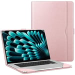 FINTIE Coque Compatible avec MacBook Air 15 Pouces 2024/2023 (M3/M2, Modèle A3114/A2941) - Housse Folio avec Poche Frontale de Document Protection pour MacBook Air 15 Pouces, Or Rose