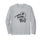 Teen Wolf Retro Vintage Werewolf Line Art Badge & Logo Long Sleeve T-Shirt