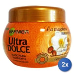 2x Garnier Ultra Douce Huile De Argan et Camelia 300Ml Masque Pour Cheveux