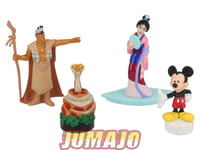 FIG30 lot de 4 figurines PVC Disney : Mulan, Kaa & Mickey 7cm