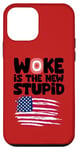 Coque pour iPhone 12 mini Le réveil du drapeau américain est le nouveau réveil stupide