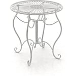 CLP Table de jardin ronde en fer forgé INDRA, faite à la main dans un style nostalgique, diamètre Ø 70 cm, 6 couleurs au choix72 ...