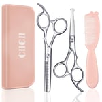 CIICII Kids Hair Scissors Set, Safety Round Tip Hairdressing Scissors (Hair Cutting Scissor Trimming Grooming Thinning Shears) for Baby Toddler Children, Hairdresser Home Salon Barber Haircut Kit