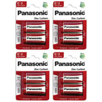 Panasonic Lot de 4 Blisters de 2 piles RED ZINC R14