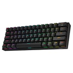 Redragon K530 Pro Draconic 60% Wireless RGB Mechanical Keyboard, Bluetooth/2.4Ghz/Wired 3-Mode 61 Keys Compact Gaming Keyboard w/100% Hot-Swap Socket, Free-Mod Plate Mounted PCB & Tactile Brown Switch