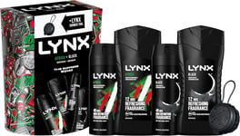 LYNX Africa & Black The Deodorant Gift Set Shower Tool, 2x Body Wash & 2x Body 4