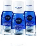 NIVEA Eye Make-Up Remover Double Effect, 125ml Pack of 3