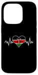 Coque pour iPhone 14 Pro Drapeau Kenya Vintage Heart Beat Kenya Pulse Line