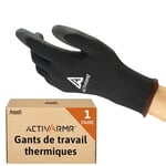 Ansell ActivArmr 97-631, Gants thermiques anti froid, Gants de protection résistants avec revêtement en PVC, Gants chauffants pour la dextérité, Intérieur en acrylique, Gants de travail 2XL, 1 paire