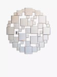 Gallery Direct Dawes Round Abstract Glass Mirror, 80cm, Clear