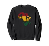 African Map Black History Month Celebration Culture Elephant Sweatshirt