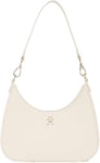 TOMMY HILFIGER TH LOGOTAPE Shoulder Bag AW0AW17226, Sac à bandoulière Femme, Beige (Sugarcane), OS