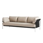 HAY - Can 3 Seater Ruskin 05 / Chrome Base Black Canvas - Sohvat - Ronan & Erwan Bouroullec