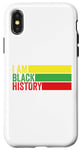 Coque pour iPhone X/XS I AM BLACK HISTORY Histoire rétro vintage du mois noir