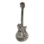 Les Paul guitar polished pewter metal lapel pin