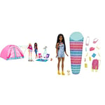 Barbie It Takes Two Camping Playset with Tent, 2 Barbie Dolls & 20 Pieces Including Animals & It Takes Two “Brooklyn” Camping Doll with Puppy & 10+ Accessories, 3 to 7 Years , Black