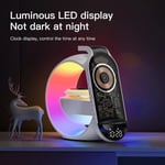 Monitoiminen älykäs Bluetooth-kaiutin kahdella mikrofonilla 3 in 1 RGB Langaton matkapuhelimen kellolaturi Kuulokkeet Karaokeherätyskello