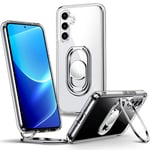 SHIELDS UP for Samsung Galaxy A35 5G Case with Stand, Phone Case clear with Double Ring Holder【Adjustable & Fodable】 Shockproof Protective Cover for Samsung Galaxy A35 5G - Clear