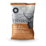 Listers Crisps - Steak, Ale & Caramelised Onion (Box of 25 x 40g Snack Bags), Made in the UK, Vegetarian, Vegan