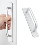 CUTTOW 1 poignée de meubles, autocollante, en aluminium, sans perçage, pour armoires de cuisine, porte coulissante, porte de balcon (148 mm, argenté)