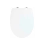 Wenko - Abattant wc avec frein de chute Premium Tilos, Abattant wc fixation acier inox clipsable, Thermoplast, 36,5x45 cm, blanc